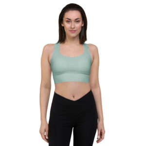 Longline Coastal Sage Sports Bra - Recycled Compression
