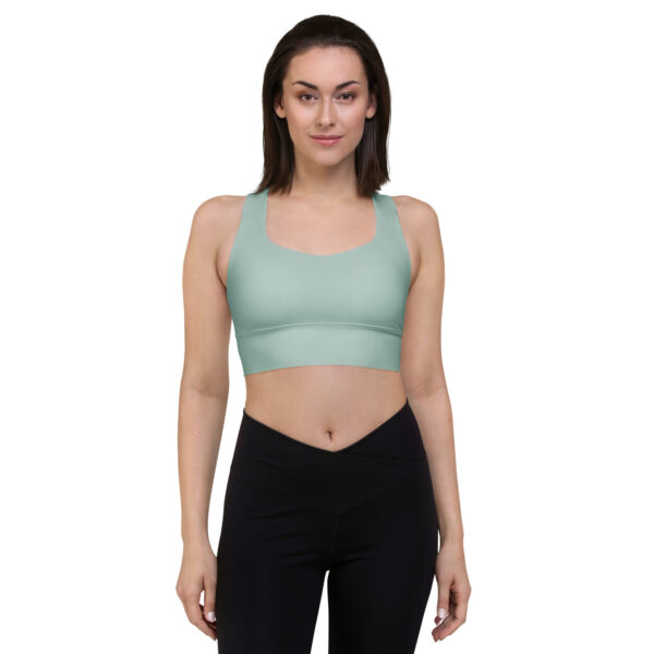 Longline Coastal Sage Sports Bra - Recycled Compression