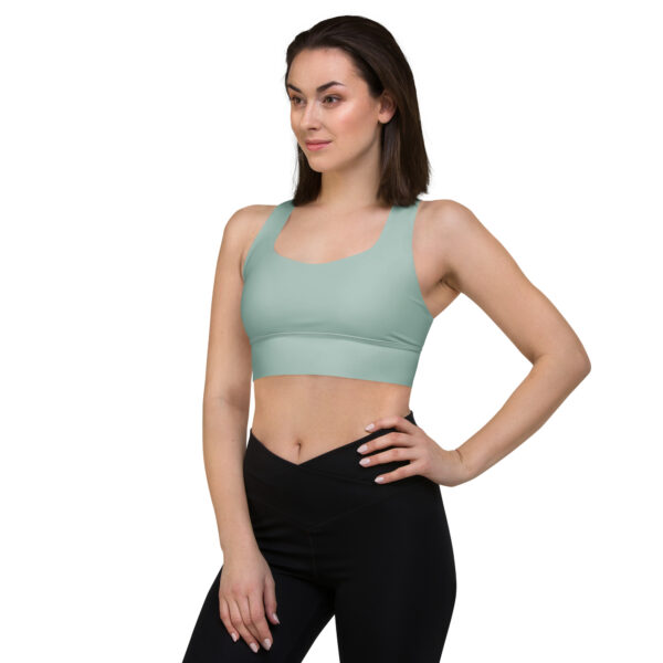 Longline Coastal Sage Sports Bra - Recycled Compression