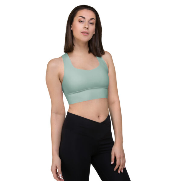 Longline Coastal Sage Sports Bra - Recycled Compression