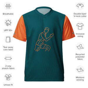 Men’s Recycled Sports T-Shirt – Breathable Moisture-Wicking V-Neck for Running & Gym - Image 6