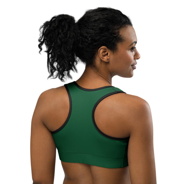 Women’s Moisture-Wicking Green Sports Bra with Support – Scoop Neck Racerback for Yoga, Gym, and Running