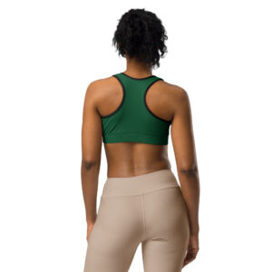 Women’s Moisture-Wicking Green Sports Bra with Support – Scoop Neck Racerback for Yoga, Gym, and Running - Image 4