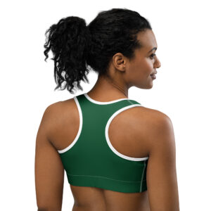 Women’s Moisture-Wicking Green Sports Bra with Support – Scoop Neck Racerback for Yoga, Gym, and Running - Image 9