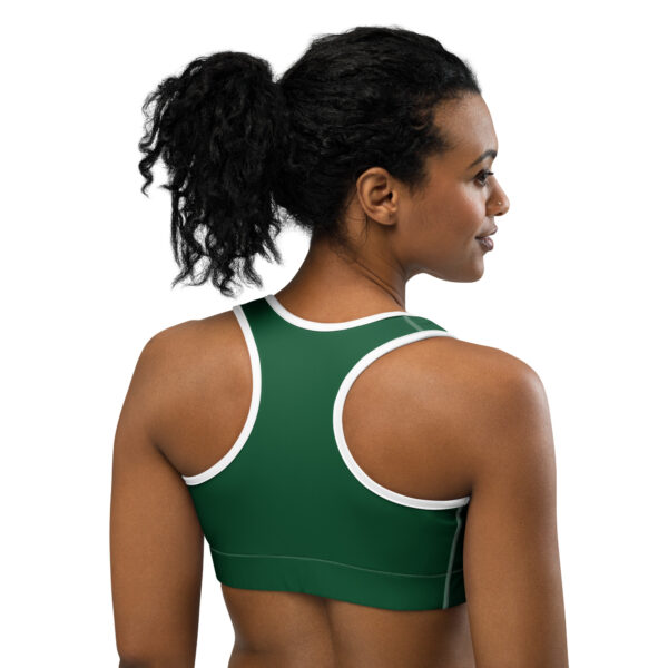 Women’s Moisture-Wicking Green Sports Bra with Support – Scoop Neck Racerback for Yoga, Gym, and Running