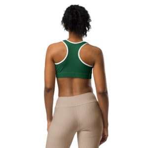 Women’s Moisture-Wicking Green Sports Bra with Support – Scoop Neck Racerback for Yoga, Gym, and Running - Image 8