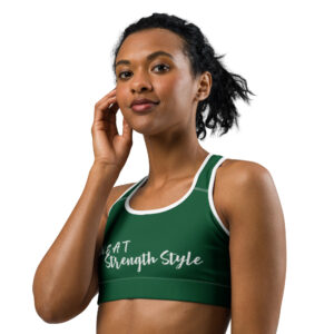 Women’s Moisture-Wicking Green Sports Bra with Support – Scoop Neck Racerback for Yoga, Gym, and Running - Image 7