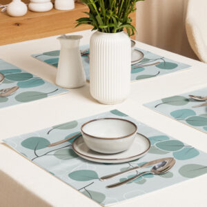Premium Water-Resistant Placemat Set of 4 - 18" x 14" Hemmed Table Mats with Custom Patterns for Everyday Dining and Special Gatherings - Image 1