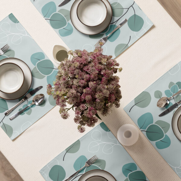 Premium Water-Resistant Placemat Set of 4 - 18" x 14" Hemmed Table Mats with Custom Patterns for Everyday Dining and Special Gatherings
