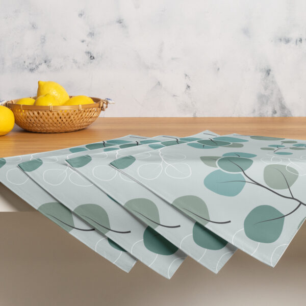 Premium Water-Resistant Placemat Set of 4 - 18" x 14" Hemmed Table Mats with Custom Patterns for Everyday Dining and Special Gatherings