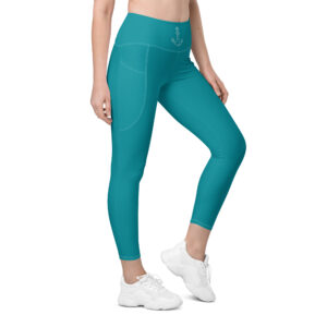Eastern Blue Legging with Pockets – Recycled High-Waist - Image 4
