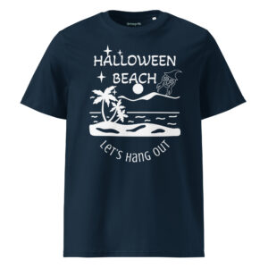 Halloween White Beach Organic T-shirt – Ribbed Comfort - Image 5