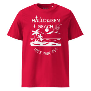 Halloween White Beach Organic T-shirt – Ribbed Comfort - Image 25