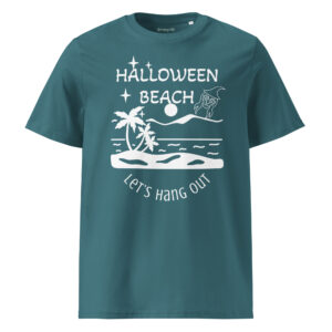 Halloween White Beach Organic T-shirt – Ribbed Comfort - Image 29